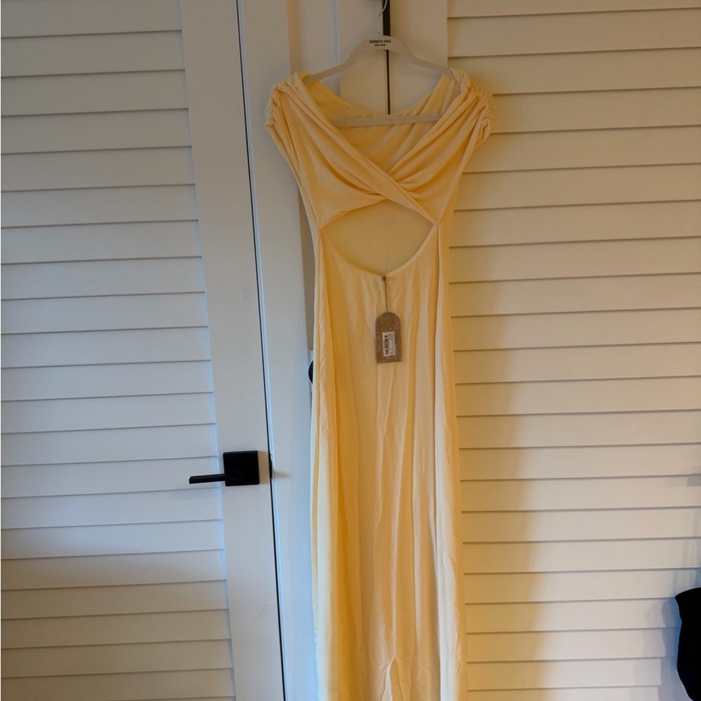 NEW: Meshki Imogen Slinky Maxi Dress Lemon